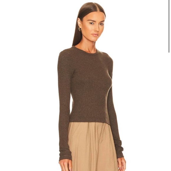 AGOLDE Alma Shrunken Crew Neck Top Long Sleeve Sweater Shirt - Picture 8 of 9